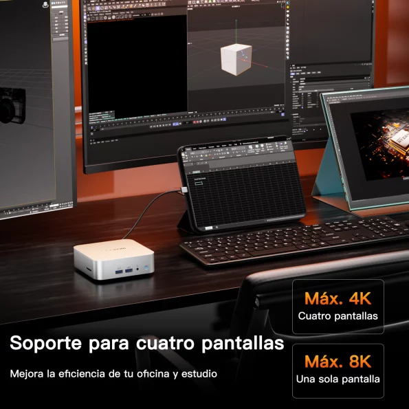 GEEKOM A7 Mini PC Compatible con 4 Pantallas y hasta 8K