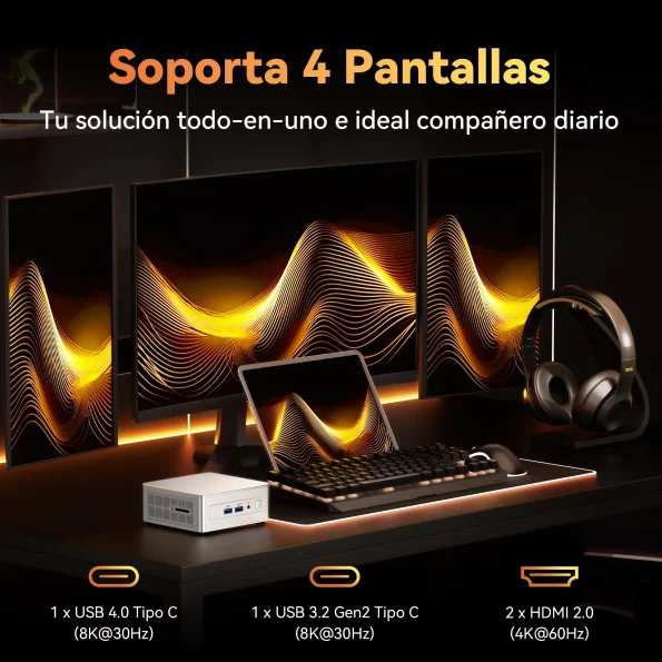 GEEKOM AE7 Mini PC Soporta 4 Pantallas y hasta 8K