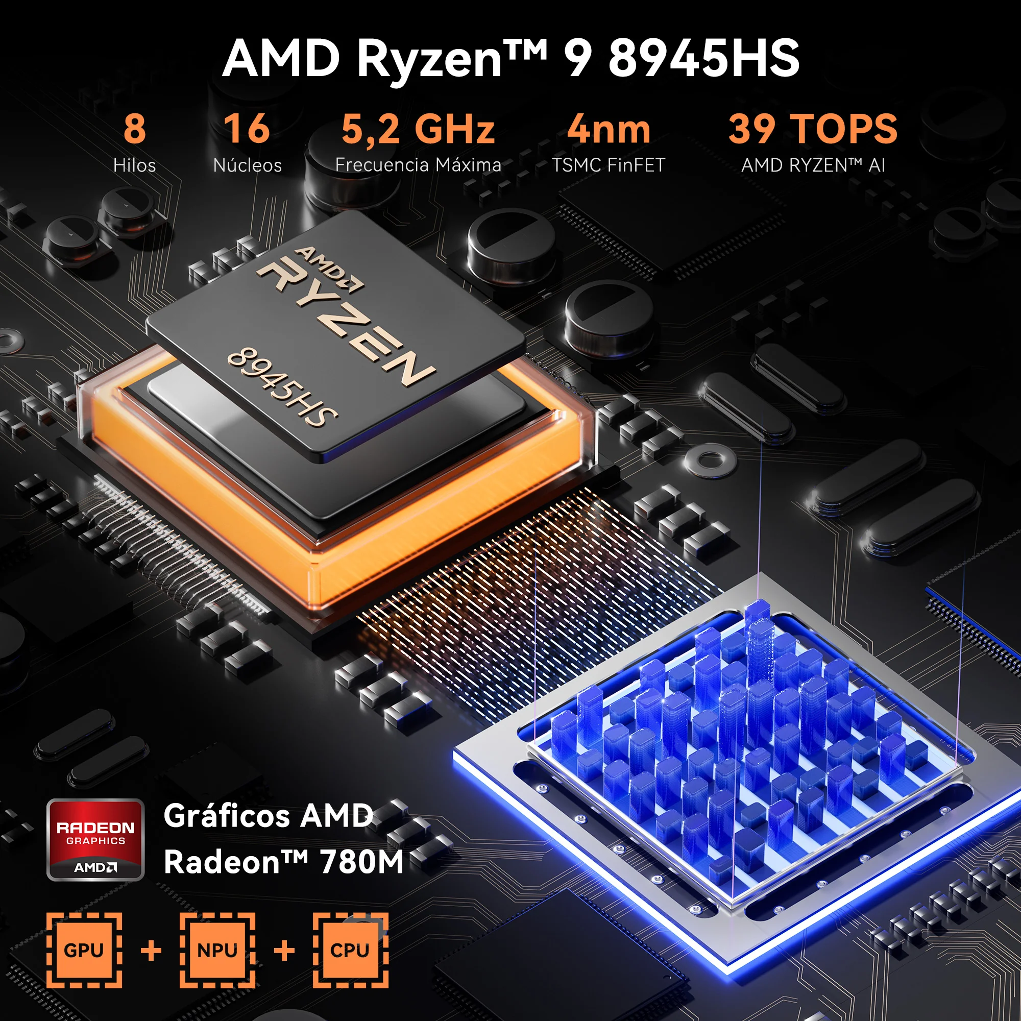 GEEKOM AX8 Pro Mini PC con AMD Ryzen™ 9 8945HS